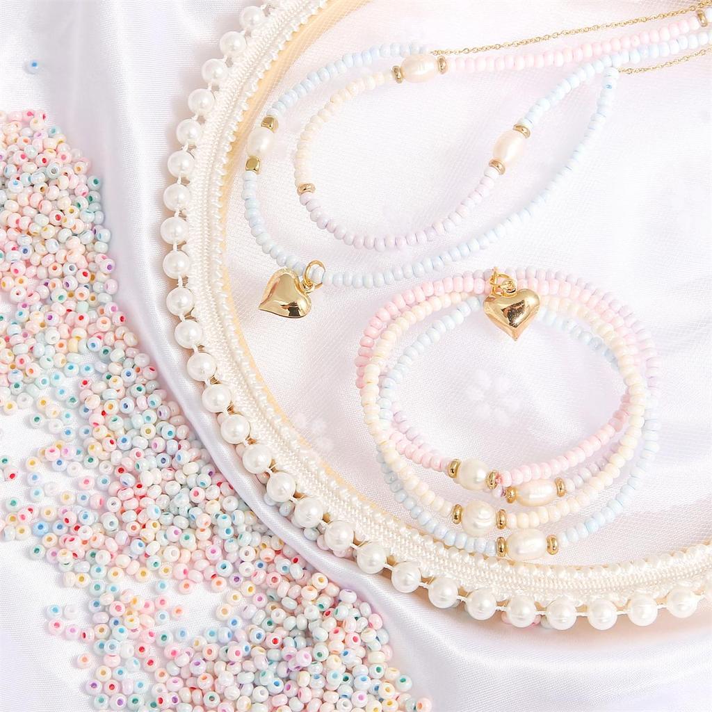 20g 2/3mm Glass Seed Shiny Glazed Pearl Beads DIY Jewelry Craft Garment Making