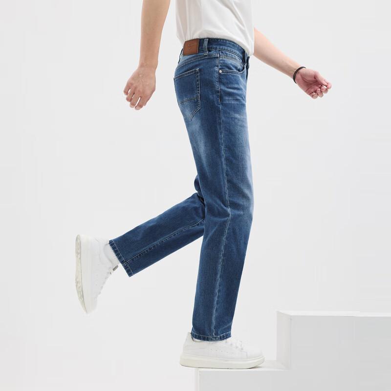 SEPTWOLVES Мужские джинсы из выстиранного эластичного денима