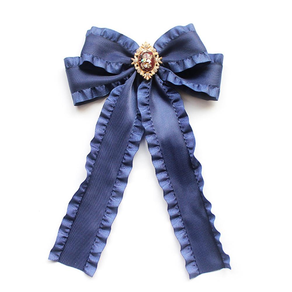 Fabric Bow Tie Detachable Bowknot Brooches Elegant Necktie Shirt Collar Pin  Unisex