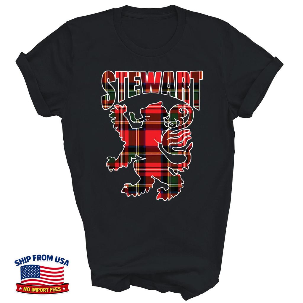 Stewart Clan Kilt Tartan Lion Scottish Unisex T-Shirt