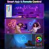 Светодиодная лента RGB 24 В с Bluetooth, синхронизацией с музыкой, водонепроницаемая, гибкая неоновая лента с управлением через приложение и пульт для декора игровой комнаты