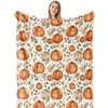Pumpkin Flannel Blanket Floral Print Blanket Thanksgiving Air Conditioning Blanket Blanket Nap