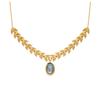 [Q4689] - Gold Plated Necklace 'Cléopatra' Golden Labradorite (ear of Wheat) - 10x7 Mm Stone