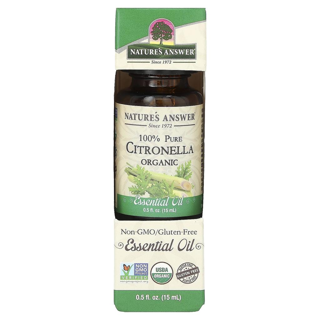 Nature's Answer Organic Essential Oil Blend, 100% Pure Citronella, 0.5 Fl Oz (15 Ml)