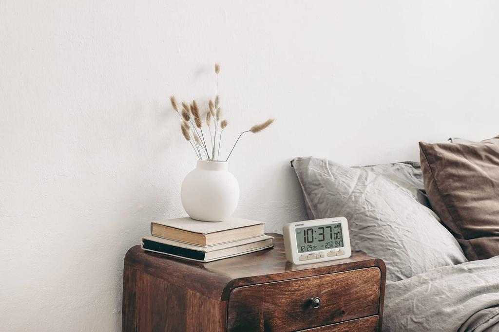 Будильник RHYTHM Радиочасы Электронный звуковой будильник Термометр Гигрометр Календарь Бежевый x 12 x Fit Wave D234 8RZ234SR38 (Включен повтор) 7,8