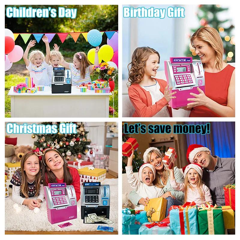 Детский банкомат, автоматическая кассовая машина, игрушка, умный пароль, считывающая карта, накопительная коробка, детская электронная копилка, рождественский подарок