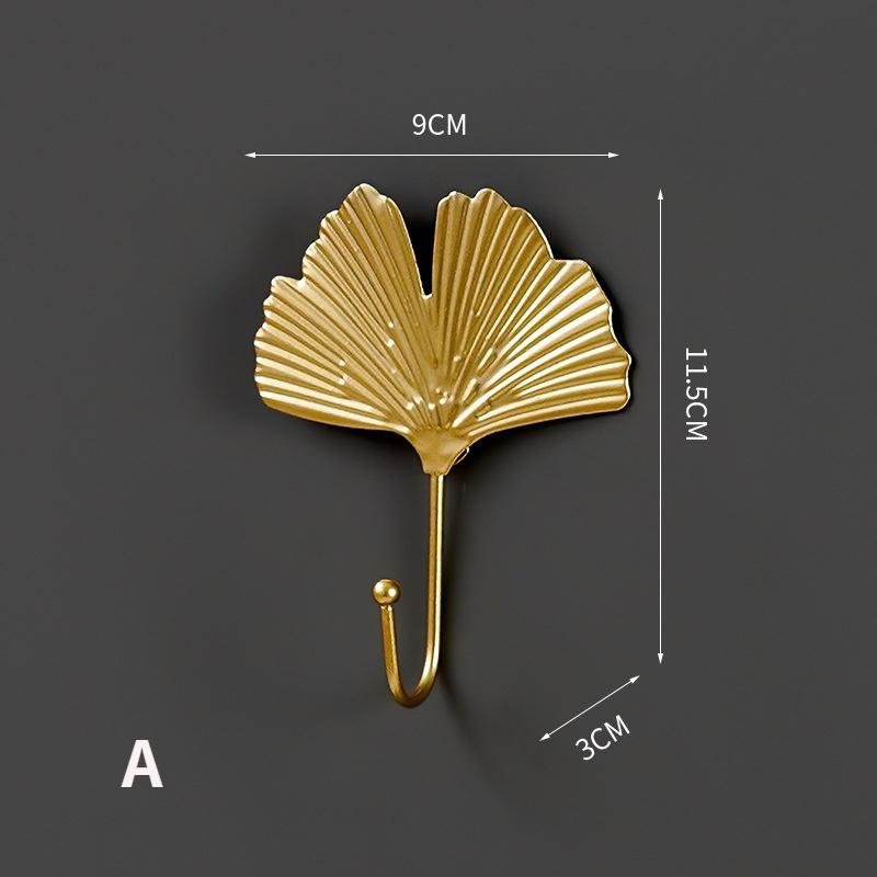 Ретро Золотой Лист Форма Подвесные Крючки Без Пробивания Отверстий Настенная Вешалка Подвесная Стойка для Хранения Полотенце Часы Сумка Ключи Самоклеящийся Бытовой