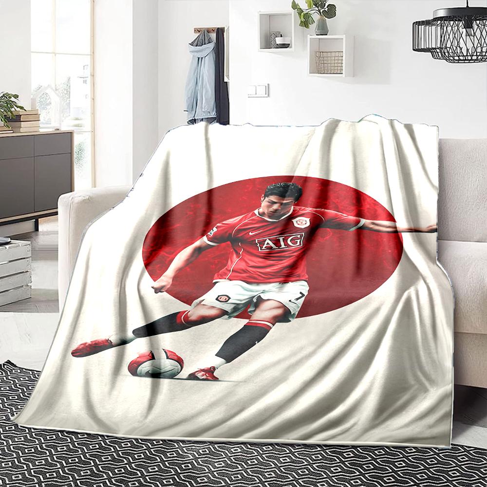 Soccer Player Action Blankets Flannel Printed Breathable Warm Throw Blanket for Home Office Bedspreads 0708a147