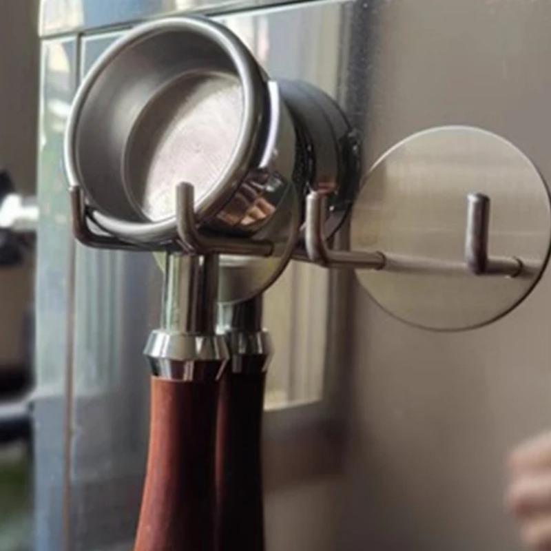 2 шт., бездонный портативный фильтр для кофе, настенная стойка, самоклеящийся держатель для кофейного нижнего фильтра, инструменты, аксессуары для кафе