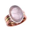 Кольцо из натурального розового кварца, драгоценный камень, 925 пробы, сплошное серебро, двухцветное, S.6US V7E45