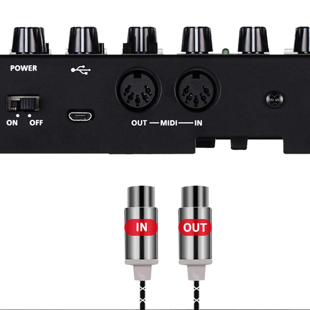 Koldot MIDI Cable, 5-Pin MIDI to USB Cable, MIDI Interface, In-Out USB Converter, MIDI Adapter with Indicator for Piano Keyboard to PC, Mac, Laptop
