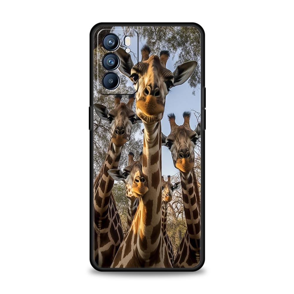 Чехол для телефона Oppo Find X6 Pro X5 A54 A53 A52 A9 A15 A95 A17 A16 A76 A74 A57 A31 Reno8 Reno7 Reno6 Pro 5G, чехол с жирафом