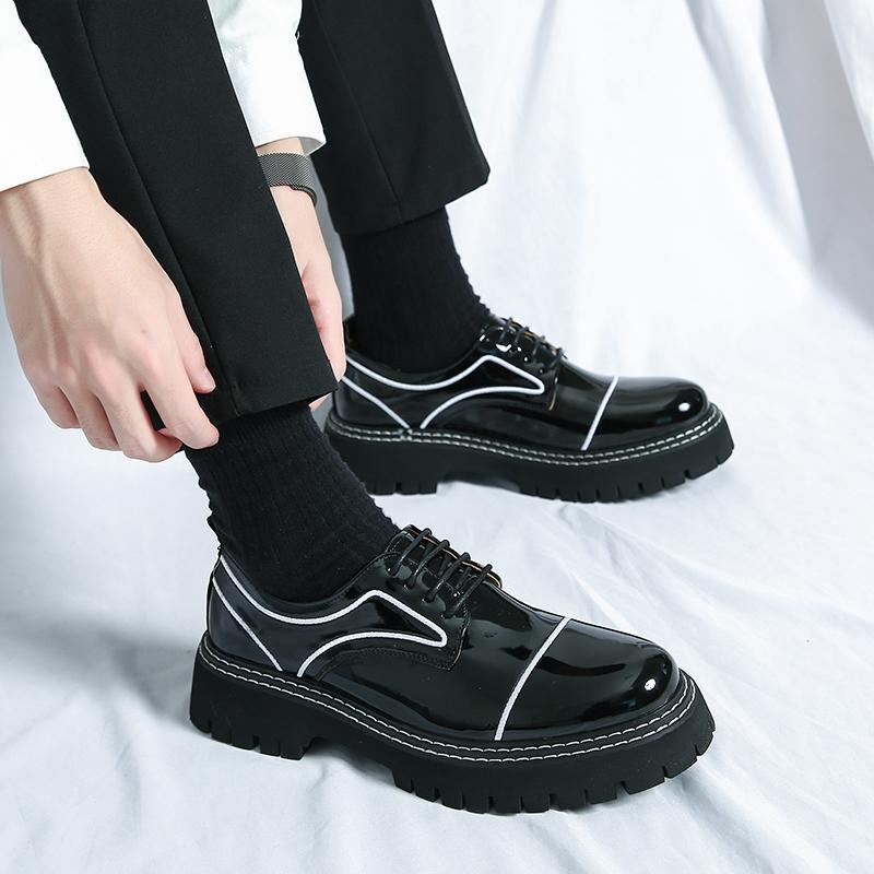 Модные модные универсальные мужские оксфорды, мужские повседневные кожаные туфли на шнуровке, классические туфли для мужчин, высококачественные повседневные туфли с толстой подошвой