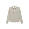 Essentials Fall-Winter 2022 Henley Rugby Long Sleeve Polo With Flocked Numbers Unisex Tops Smoke FOG-FW22-097