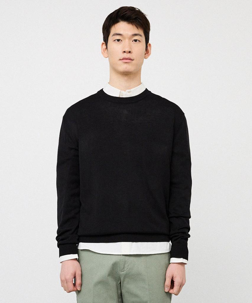 STCO Codigallery Light Material Round Knit Black (Regular Fit)_Cktva04Nsb