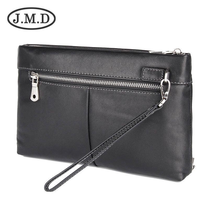 Мужская многофункциональная вместительная деловая сумка-клатч и сумка на запястье из натуральной кожи