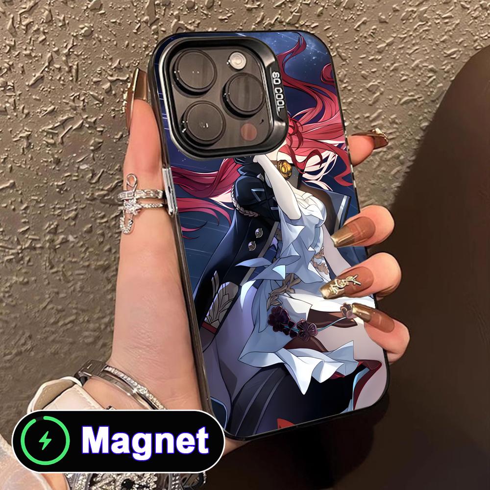 HSR Himeko Translucent MagSafe Mobile Phone Case for iPhone 17 16 15 14 13 12 11 Air Pro Max Plus Colorful Cover