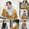 Plush Scarf with Magnetic Design Solid Color Women Thickened Warm Scarf Coat Accessory Daily Commuting Wear