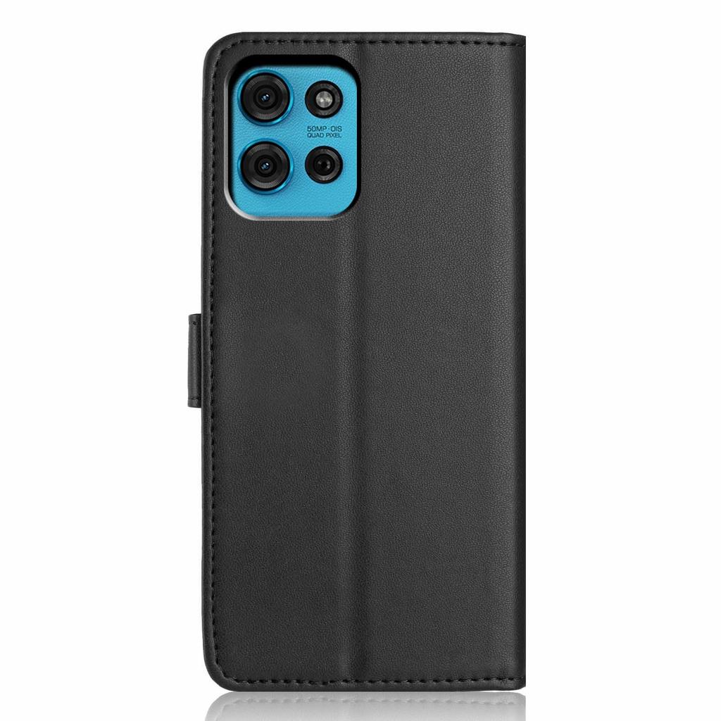 For Motorola Moto G75 5G Wallet Case Solid Color Leather Stand Phone Cover with Strap/Multiple Card Slots