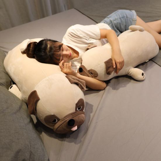 Dog Plush Doll Cute Cartoon Lazy Pug Plushies Soft Stuffed Animals Plush Toy Sleeping Companion Throw Pillow Home Decoration KIds Birthday Gift
