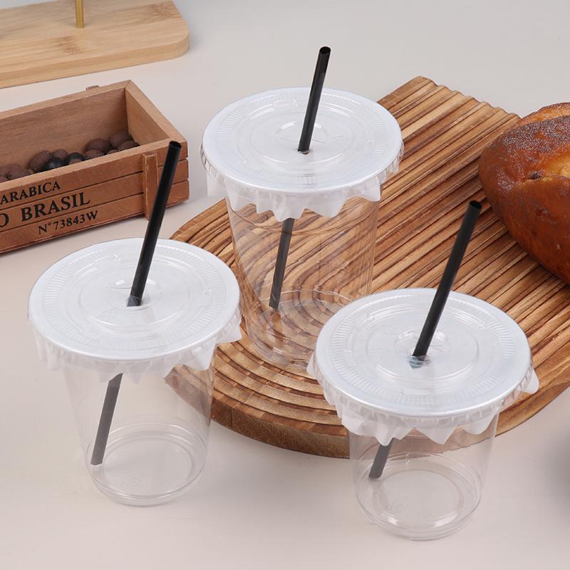 10 шт. 360/420/520 мл пластиковые стаканы с соломинками и крышками, стакан для закусок и напитков, стакан для холодных напитков, прозрачный одноразовый пластиковый стакан ПЭТ, стакан для боба-молочного чая