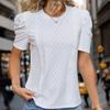 Summer Women's White Puff Sleeve Top Casual