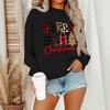 Women's Casual Fashion Round Neck Long Sleeve Christmas Printed Sweatshirt