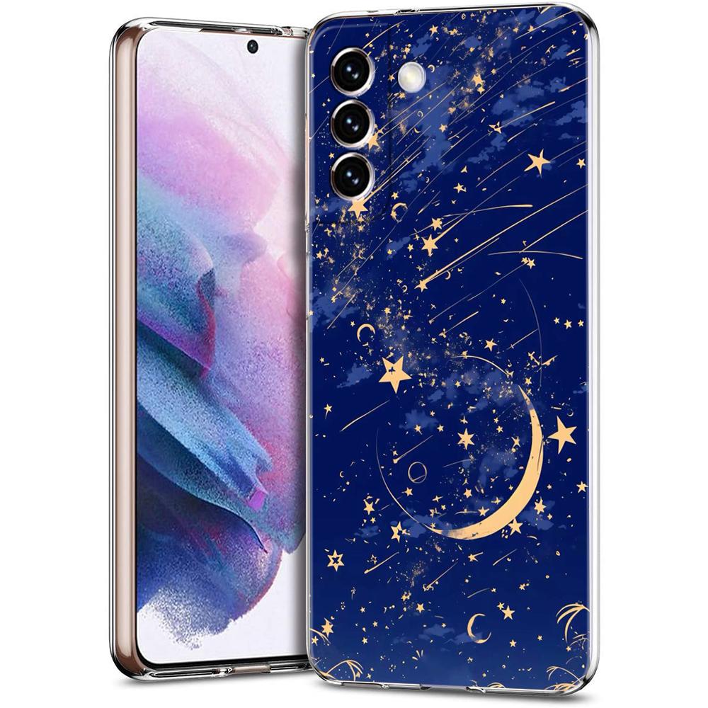 Прозрачный чехол-бампер для Samsung Galaxy S25 S24 S23 S22 S20 S21 FE Ultra S10 S10E Plus Модный узор Звездное небо Звезды