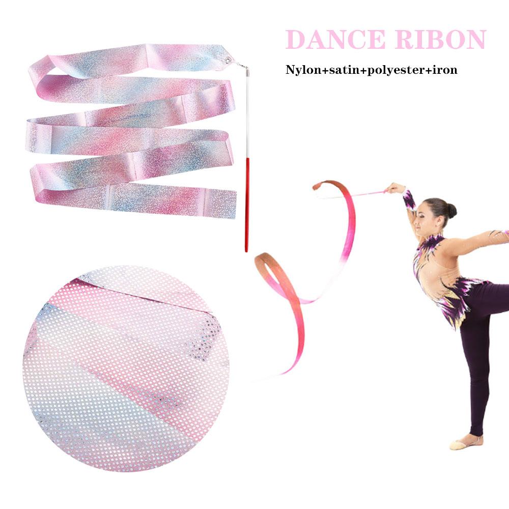 2M Kids Training Tool Flashing Star Kids Toys Dance Ribbon Twirling Rod Gym Ribbons Ballet Streamer