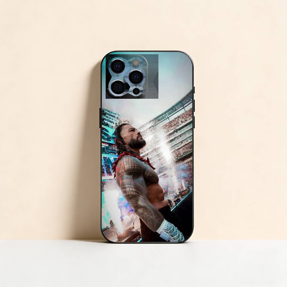 Чехол для телефона R-Roman R-Reigns Для iPhone 17,16,15,14,13,12,11 Plus,Pro Max,XS,Мягкий силиконовый черный чехол