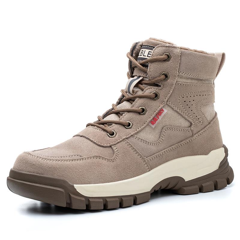 Зимние высокие защитные ботинки со стальным подноском, устойчивые к проколам рабочие ботинки, промышленные, для строительной площадки, нескользящие рабочие ботинки для мужчин