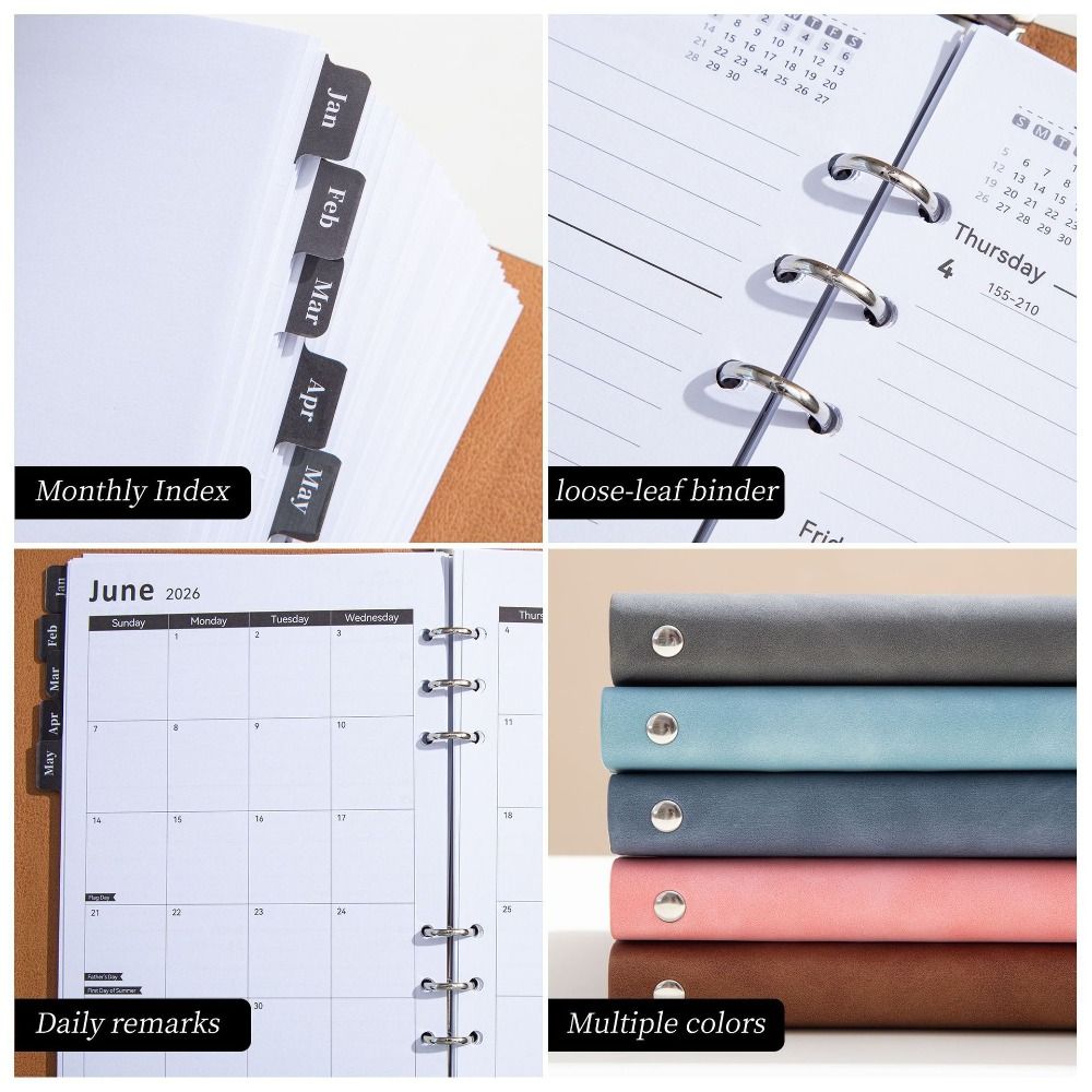 Spiral Binding Coil Diary Book A5 Size Spiral Notebook Yearly Schedule Planner Yearbook Recording