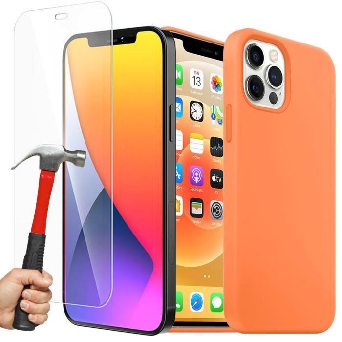 Coque Silicone - E.F.Connection - pour iPhone 13 Pro Max - Ultra Mince - Résistant aux rayures - 2 Verres Trempés