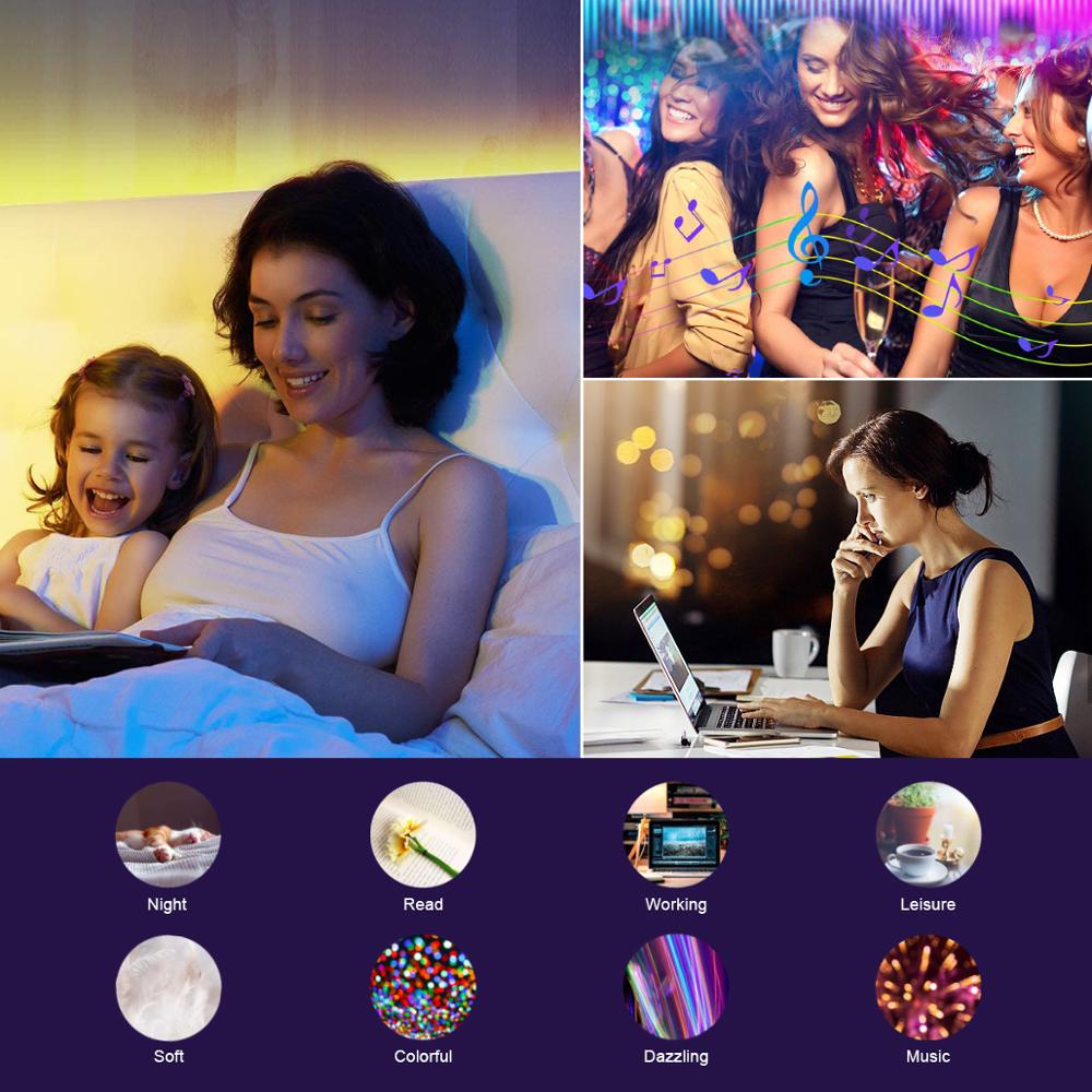 Tuya Smart Wireless WiFi Светодиодная лента 12 В RGB 5050 Работает с Alexa Google Home Голосовое управление RGB Светодиодные ленты Гибкая лента с адаптером ЕС или США