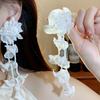 1 пара Богемные серьги с шифоновыми цветами для женщин, серьги для пляжа, ушные аксессуары для фестиваля