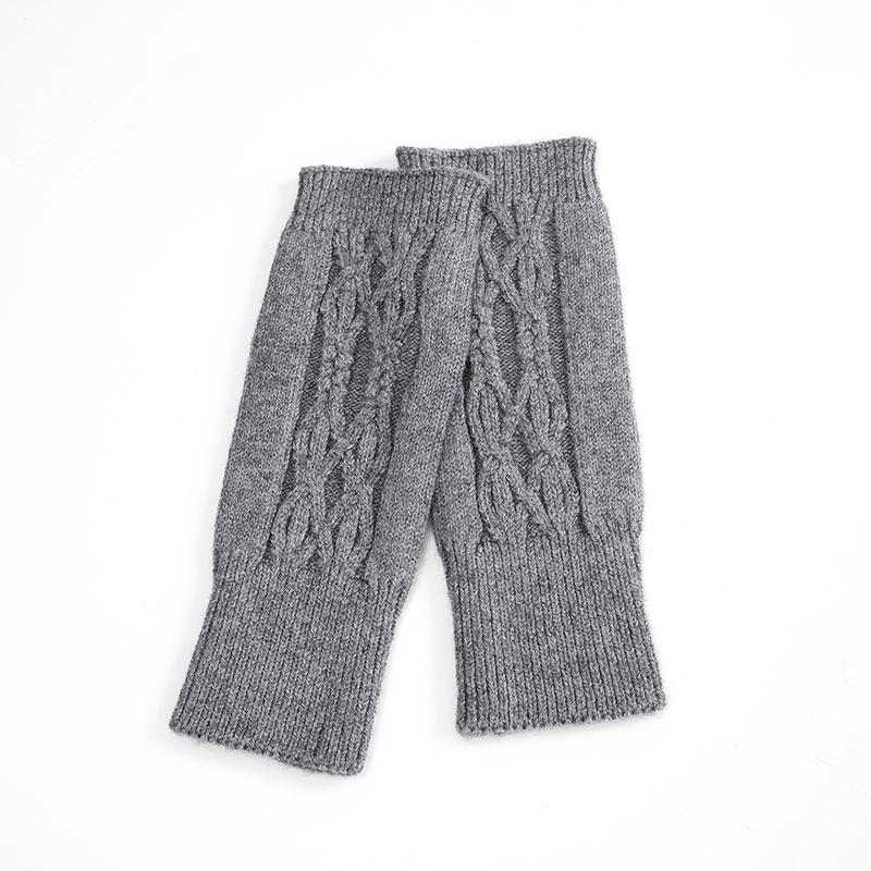 Женские мягкие митенки с кабельным узором, теплые осенне-зимние перчатки, модные вязаные перчатки без пальцев, повседневные перчатки для улицы