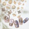 Bronzing Stars Moon Totem Nail Stickers Gold Silver Nail Decoation Decals DIY Nail Supplies
