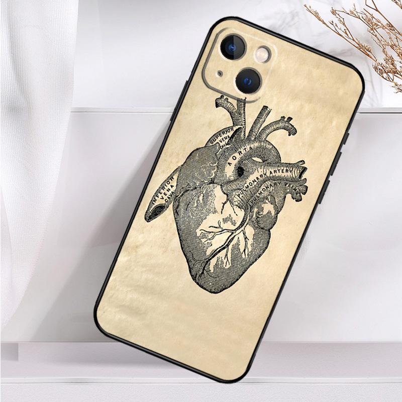 Anatomical Heart Anatomy Case For iPhone 14 16 15 Pro Max 11 12 13 Mini 7 8 Plus X XR XS MAX Soft Shockproof Cover