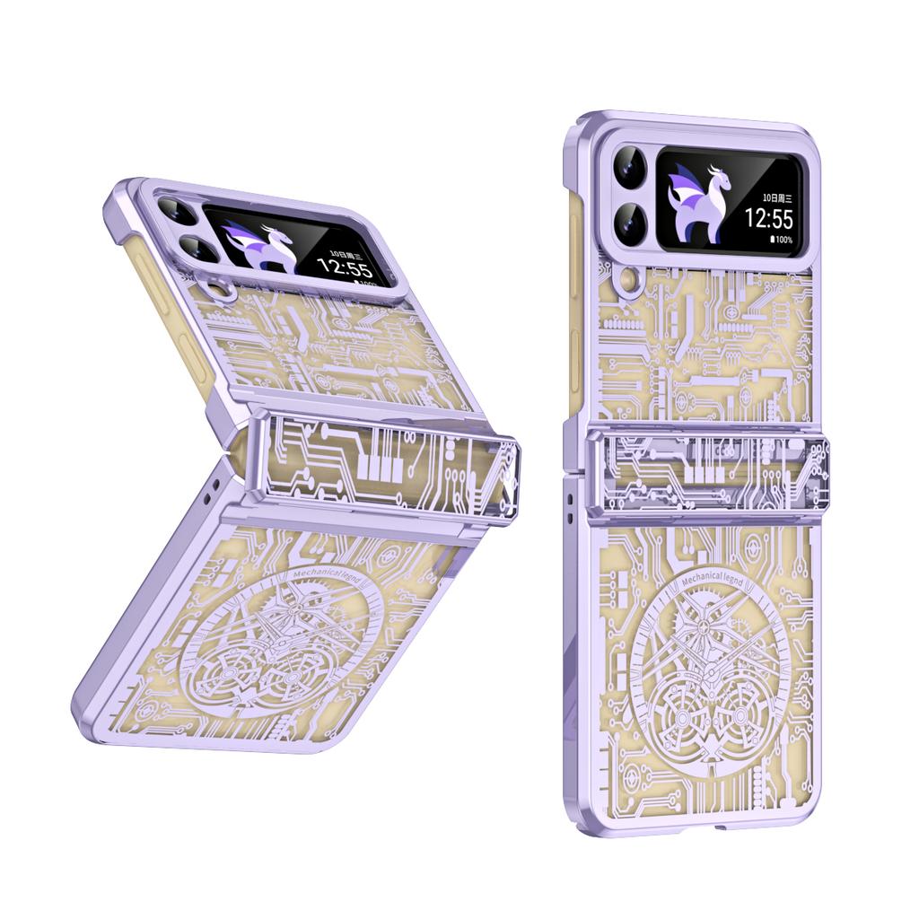 Shockproof Plating Cell Phone Bag Case for Samsung Galaxy Z Flip 5 4 Flip3 Flip5 Flip4 Flip 3 Drop Protection Fashion Cover