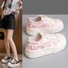 Thick-soled Heightening Low-top Canvas Shoes for Women's 2025 Spring New Little White Shoes Versatile Student Sports and Leisure Board Shoes Tide