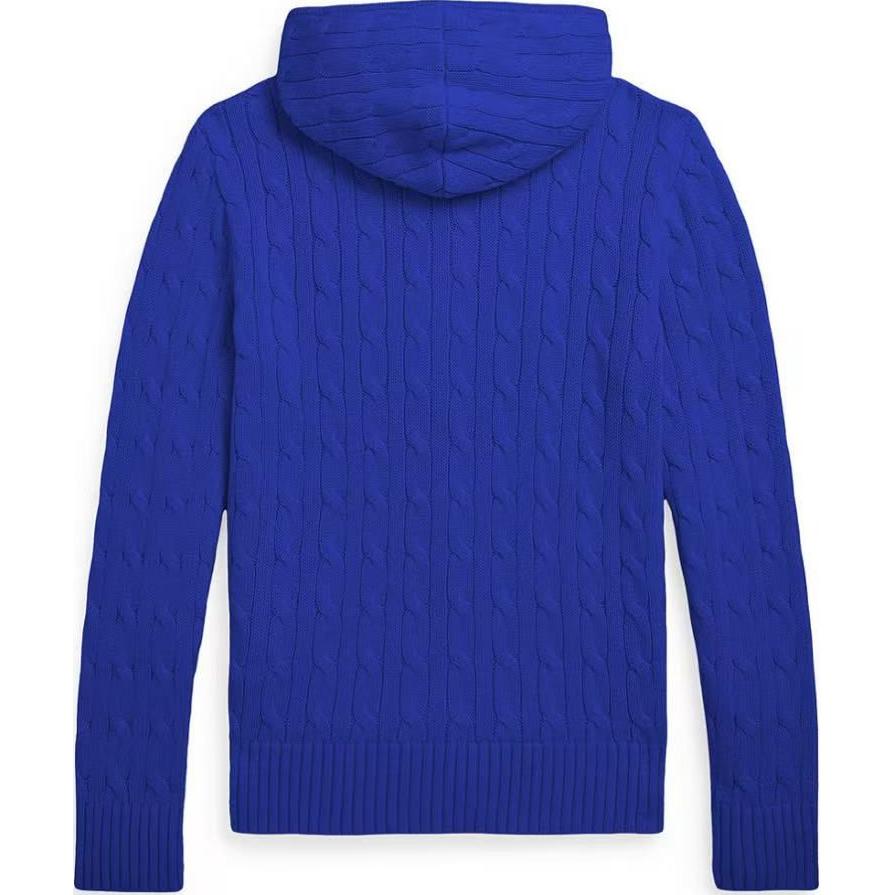 Свитер Polo Ralph Lauren FW23 Вышитый логотип пони Толстовка на молнии с длинным рукавом Вязаный Детский свитер Синий 323951123-004