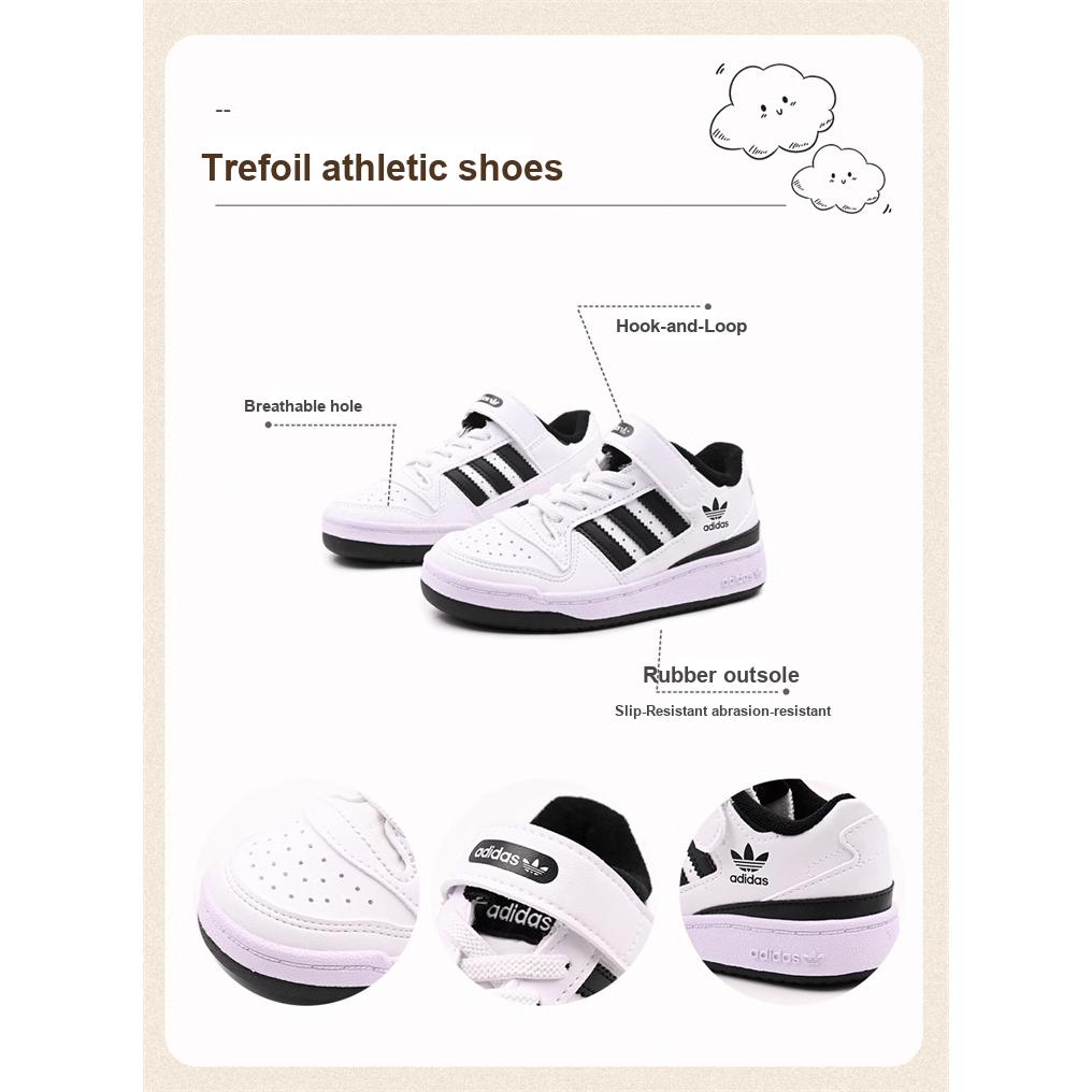 adidas Forum Low J White Black Детские кроссовки Cloud-White Core-Black IF2651