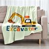 excavator Theme Printed Blanket - Perfect for Couch, Bed, Travel & Outdoor Use | Machine Washable, Cozy & Durable.