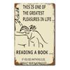 One Of The Greatest Pleasures Funny Reading A Book Vintage Look Aluminum Sign