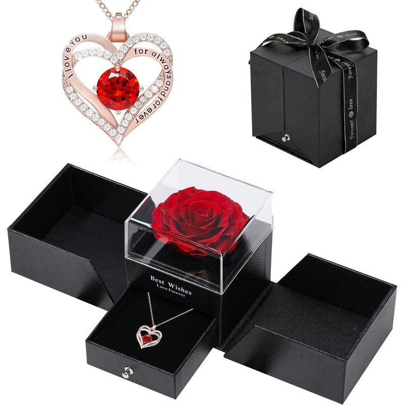 Necklace - Luxurious Rose Gift Box, Perfect for Valentine's Day, Mother's Day, Anniversary, Birthday, and Any Special Occasion