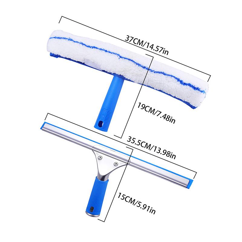 1Pc 35CM Window Cleaning Combo Squeegee Microfiber Cloth Shower Glass Wiper Home Cleaning Tools