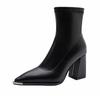 Fashion High Heels Women Ankle Boots Pointed Toe Fashion Designer Shoes Chunky Luxury Dress Winter Boots 2025 New Sexy Pumps Mujer Botas