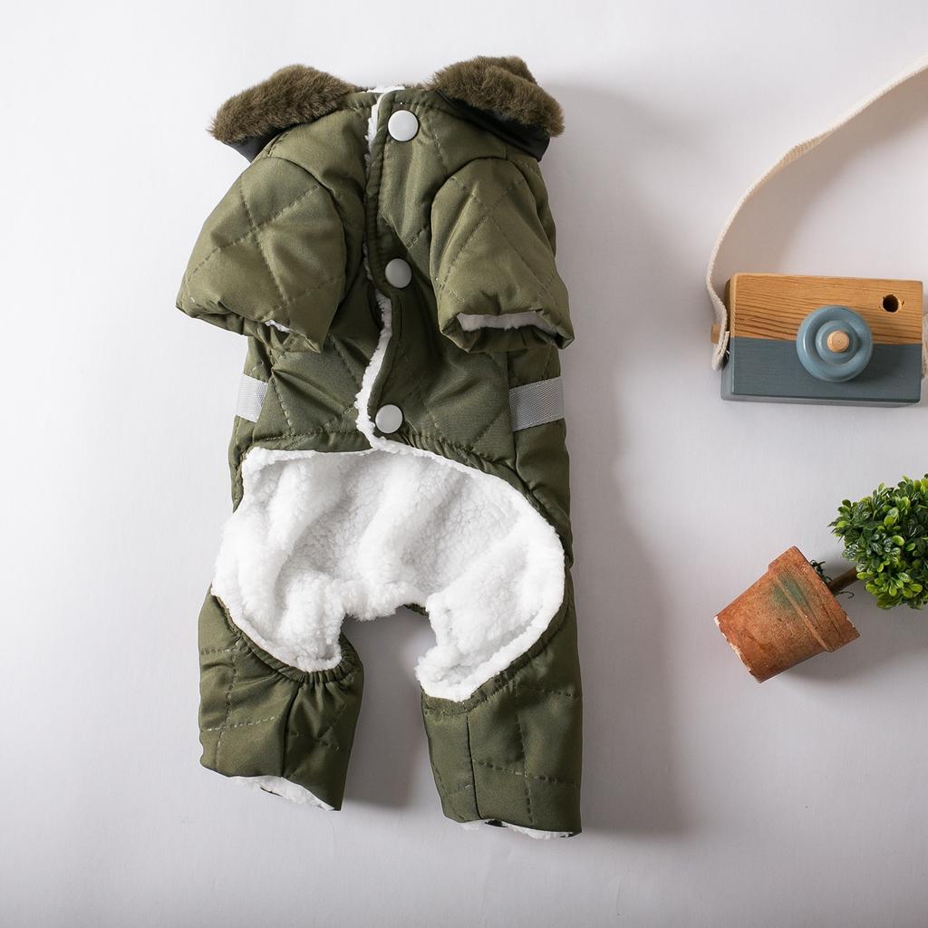 Теплое пальто для собаки, двойной жилет для собаки, закрытые 4 лапы, ветрозащитный, светоотражающий