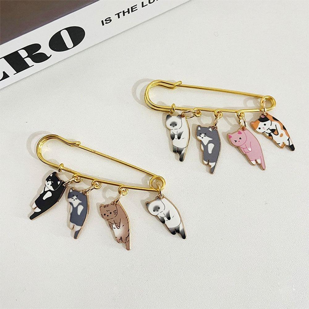 Нагрудный значок Kawaii, эмалированная брошь в виде кота, цинк, сплав цинка, аксессуар для рюкзака с героями мультфильмов