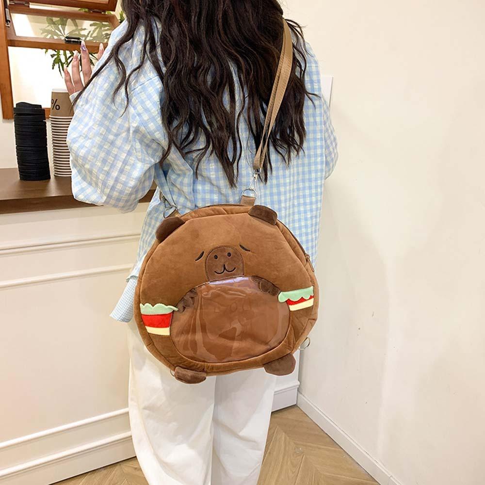 Large Capacity Creative Ita Bag Cute Cartoon Doll Daypack Thickened Capybara Plush Backpack Gifts